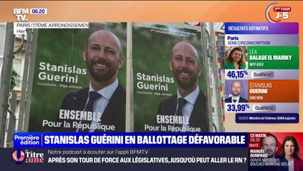 Législatives: le ministre Stanislas Guerini en ballottage défavorable face à une candidate écologiste à Paris