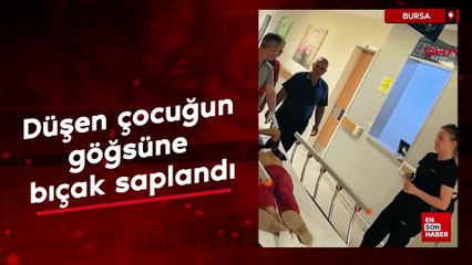 Bursa'da tarlada oynarken düşen çocuğun göğsüne bıçak saplandı
