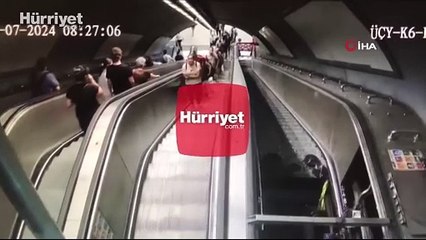 Download Video: İzmir Metro'sunda 11 kişinin yaralandığı yürüyen merdiven kazası kamerada