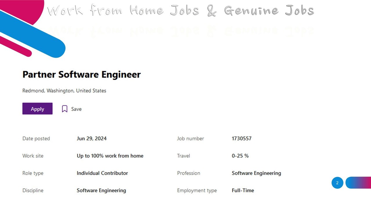 Up to 100% Work from Home | Microsoft Partner Software Engineer | 27 ...