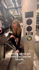 Woman Gets Hit While Attempting to Jump Over Turnstile at Subway