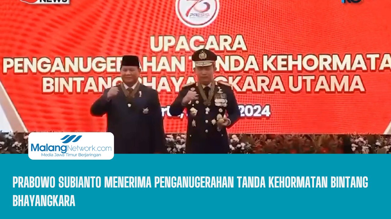 Prabowo Subianto Menerima Penganugerahan Tanda Kehormatan Bintang Bhayangkara