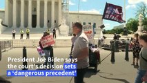 Protesters react to Supreme Court ruling on Trump immunity claim