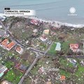 Video de un dron capturado por un cazador de tormentas @bclemms  muestra escenas de devastación en la isla de Carriacou después de que el huracán Beryl azotara la costa como tormenta de categoría 4