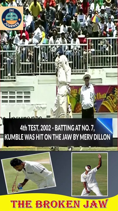 THE BROKEN JAW STORY - ANIL KUMBLE - #cricket #anilkumble #bcci #india #cricketlover #shorts