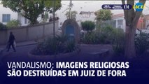 Praça de Juiz de Fora tem imagens religiosas quebradas