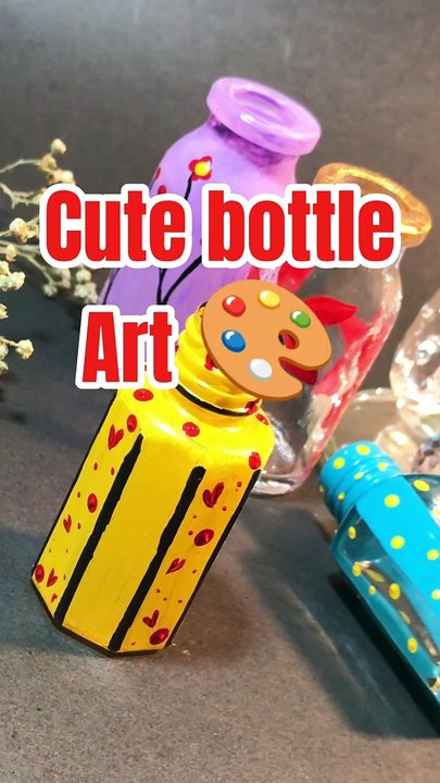 Painted glass bottle  