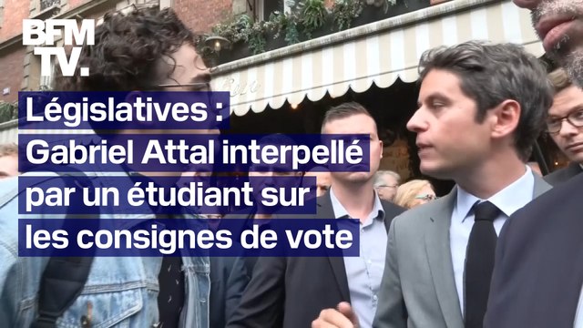 Vous n'avez pas le droit de laisser le monde à l'extrême droite : Gabriel Attal interpellé par un étudiant sur les consignes de vote pour le second tour des législatives