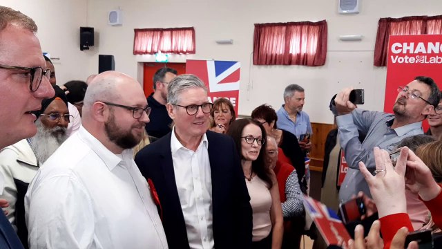 Keir Starmer meets Labour Party members in Norton Canes.