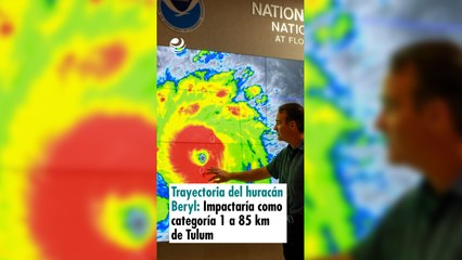 Скачать видео: Trayectoria del huracán Beryl: Impactaría como categoría 1 a 85 kilómetros de Tulum