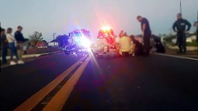 Motociclista fica ferido em acidente de trânsito na BR-277 em Santa Tereza do Oeste