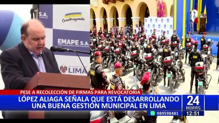 Rafael López Aliaga defiende su gestión ante inicio de recolección de firmas para revocatoria