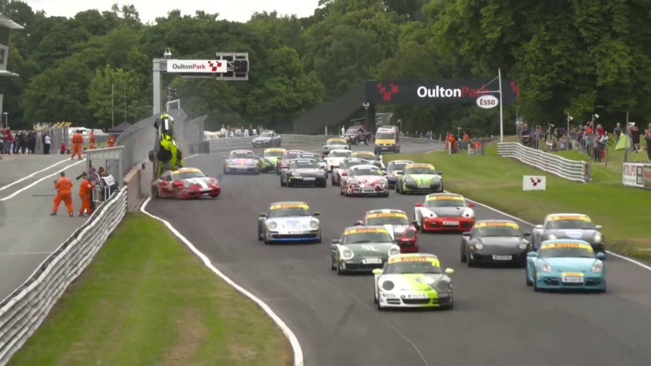 Porsche Club Championship 2024 Oulton Park Race 1 Start Big Crash