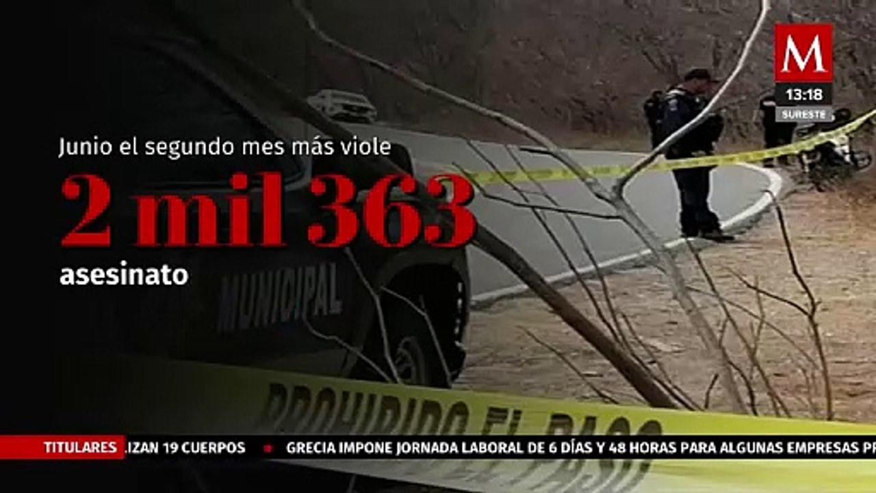 Registran 2,363 asesinatos en el mes de junio, confirma la SSPC