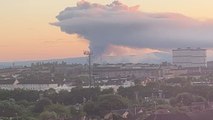 Unique look at the recent 'Linwood Fire' shows massive smoke plume taking over the sky