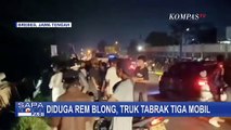 Diduga Rem Blong, Truk Tabrak 3 Mobil di Flyover Kretek Banyumas