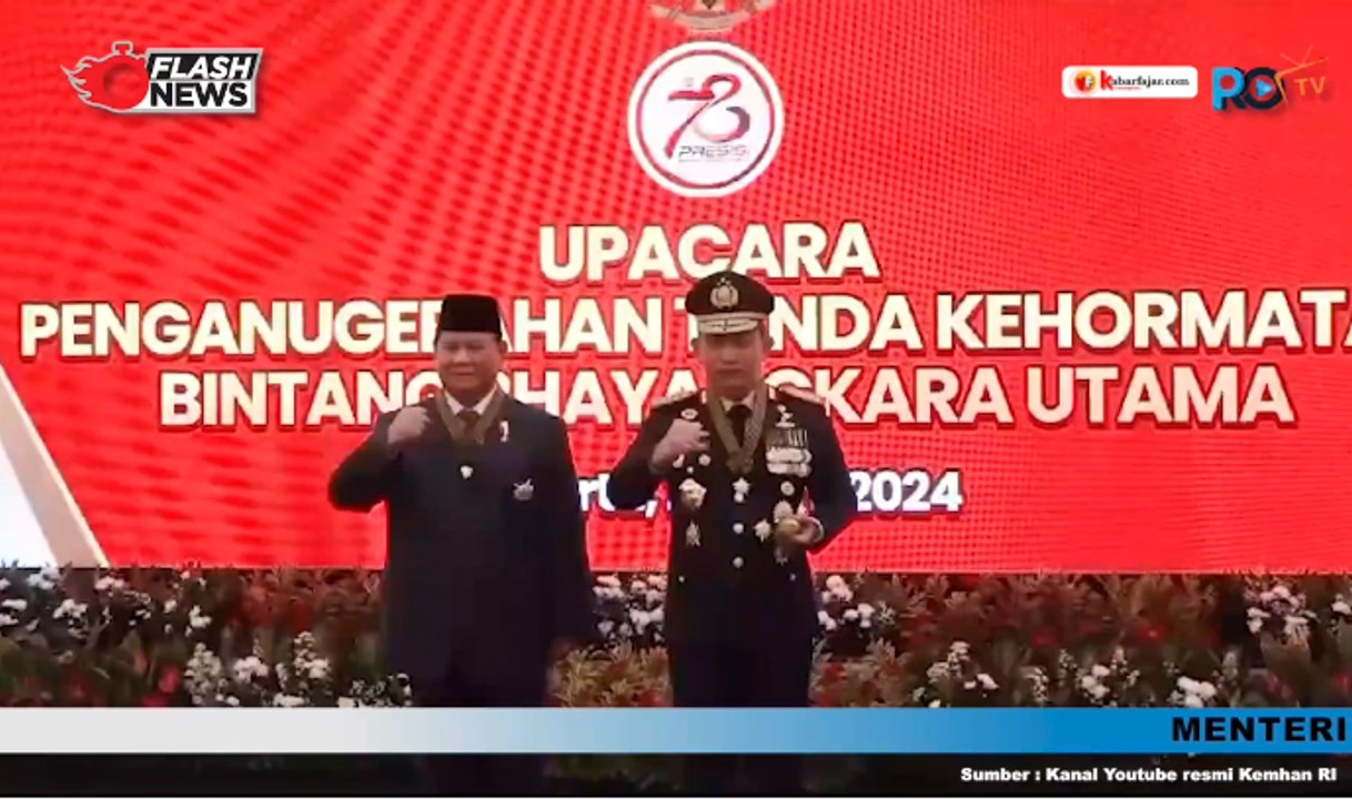 Prabowo Subianto Menerima Penganugerahan Tanda Kehormatan Bintang Bhayangkara