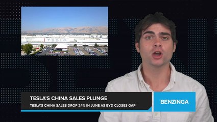 Tesla's China Sales Plunge 24% in June, as Rival BYD Closes the Gap