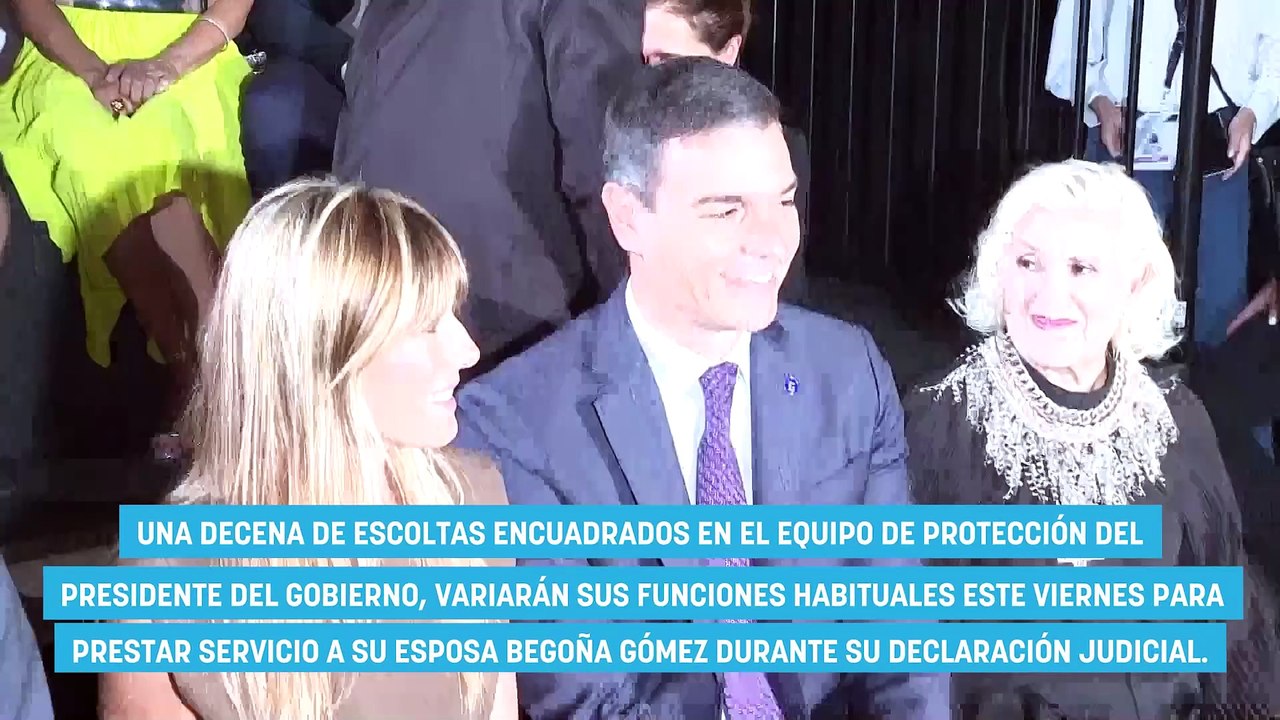 Begoña Gómez irá en coche oficial al juzgado y estará protegida por 10 escoltas de Sánchez