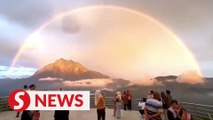 Somewhere over the rainbow: A stunning sight at Sabah's Mount Kinabalu