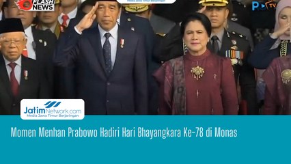 Momen Prabowo Subianto Hadiri HUT Bhayangkara Ke-78 di Monas