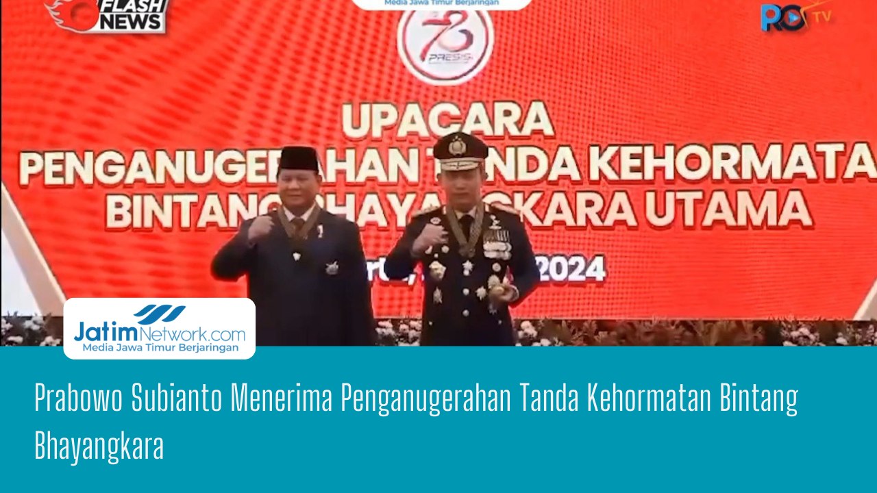 Prabowo Subianto Menerima Penganugerahan Tanda Kehormatan Bintang Bhayangkara