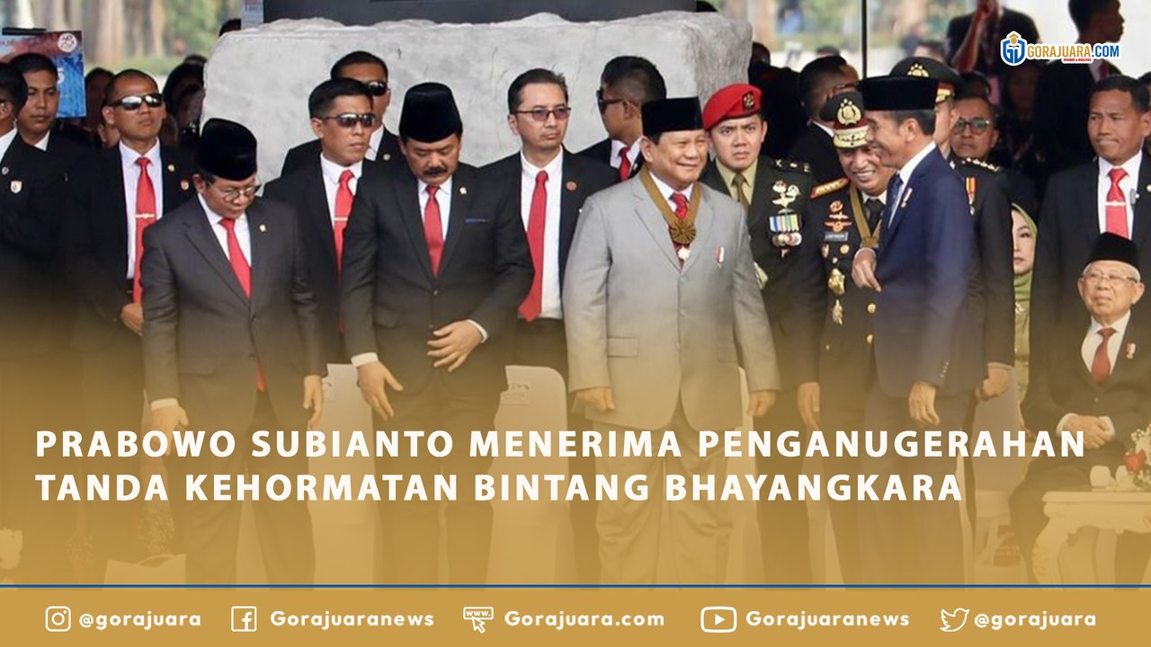 PRABOWO SUBIANTO MENERIMA PENGANUGERAHAN TANDA KEHORMATAN BINTANG BHAYANGKARA