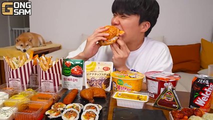 ASMR MUKBANG 편의점 핵불닭 미니!! 떡볶이 & 핫도그 & 김밥 FIRE Noodle & HOT DOG & GIMBAP EATING SOUND!