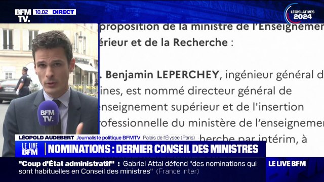 Législatives: ultime conseil des ministres pour le gouvernement Attal ce mercredi