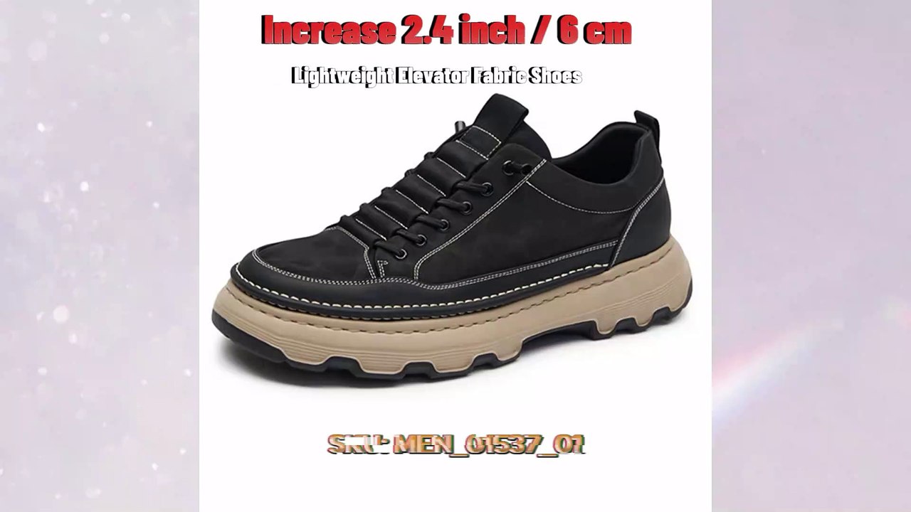 Black Vegan Elevator Shoes - Lightweight Height Increasing Fabric Shoes