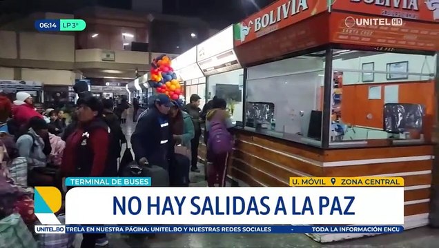 Terminal de Buses de Cochabamba suspende viajes a La Paz debido al bloqueo en Caracollo