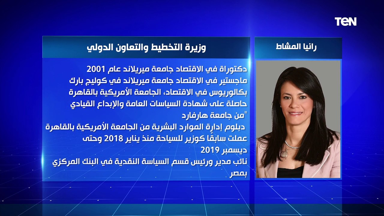 الحكومة الجديدة..  الدكتورة رانيا المشاط وزيرة التخطيط والتعاون الدولي