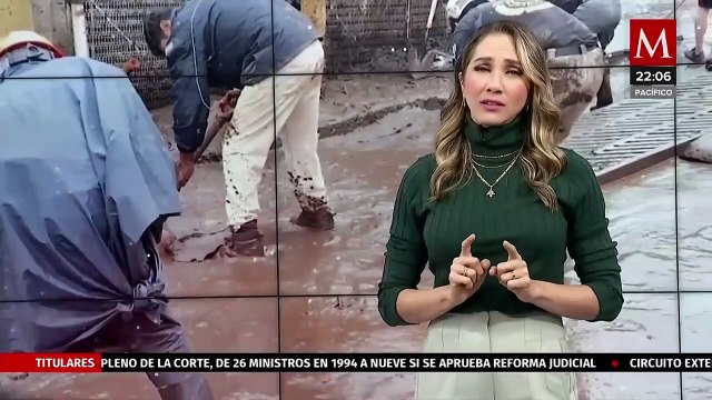 Transportistas varados por inundaciones en el circuito exterior mexiquense