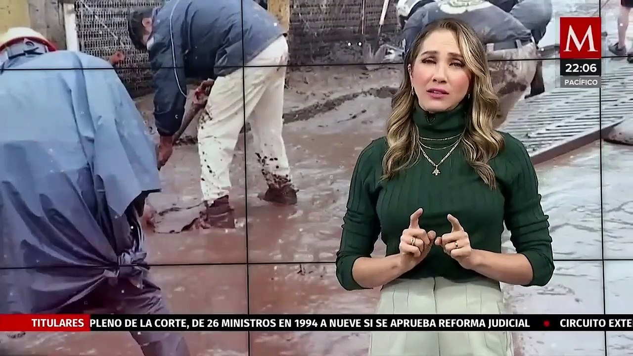 Transportistas varados por inundaciones en el circuito exterior mexiquense