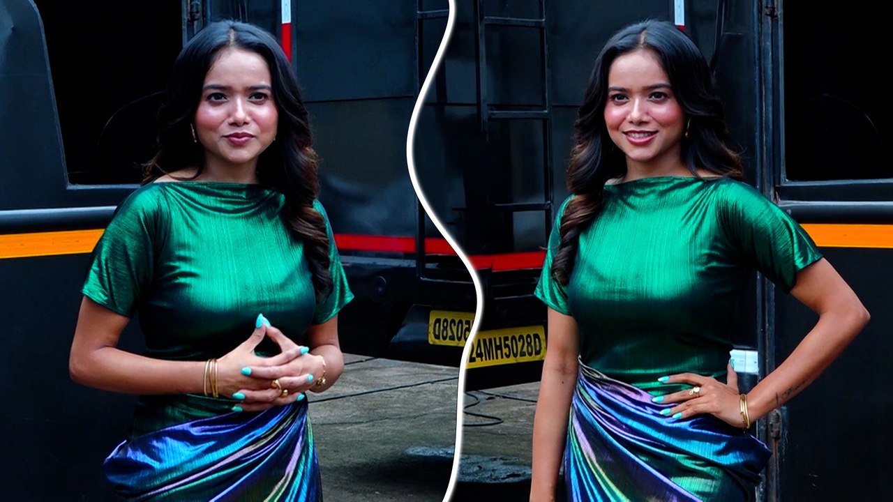 Bigg Boss Girl Manisha Rani's Glamorous-Green Look For Her Super Singer Shoot Day!