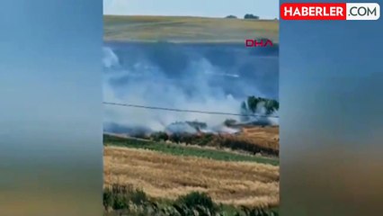 Silivri'de Otluk Alan ve Buğday Tarlasında Yangın Çıktı