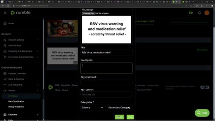 Rumble how to edit video title, description, thumbnail - Video sharing platform