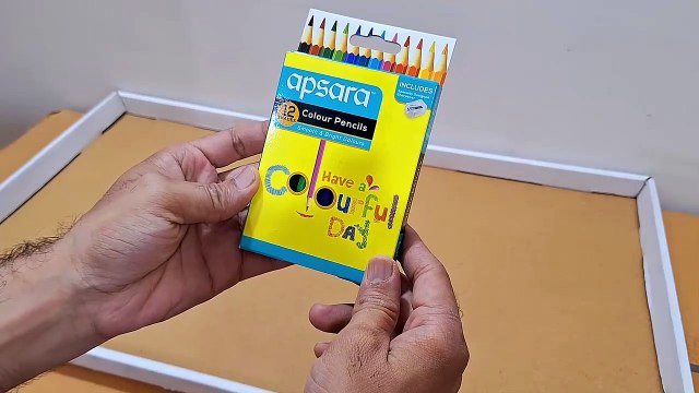 Unboxing and Review of Apsara Colour Pencils with 12 shades half size for return gift