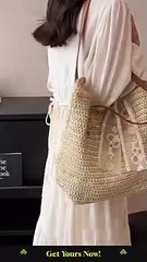 Handmade Large Woven Straw Tote Bag