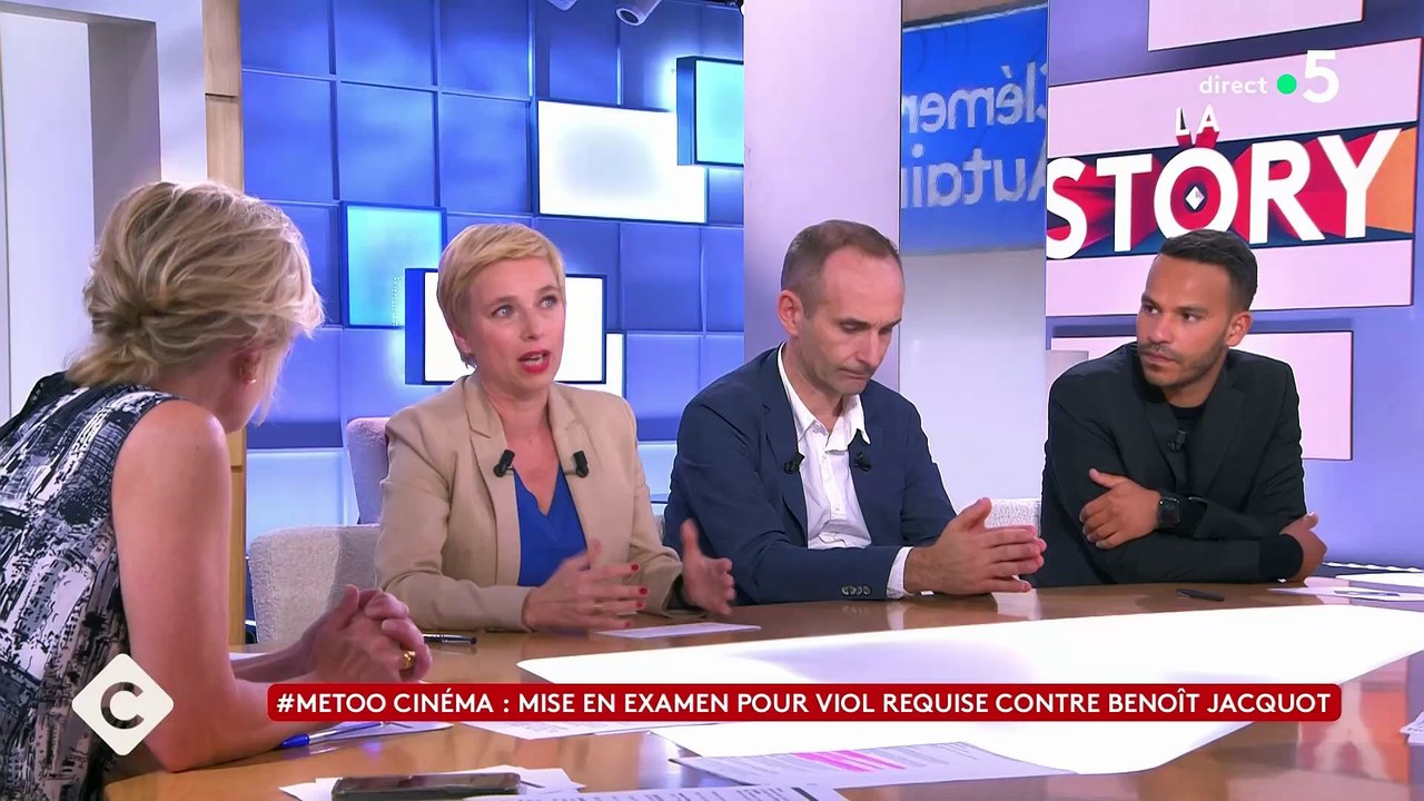 Clémentine Autain de LFI, en larmes ce soir sur le plateau de "C à vous" sur France 5, en évoquant sa mère qui a tourné avec un réalisateurs accusé d'agressions sexuelles et de viol
