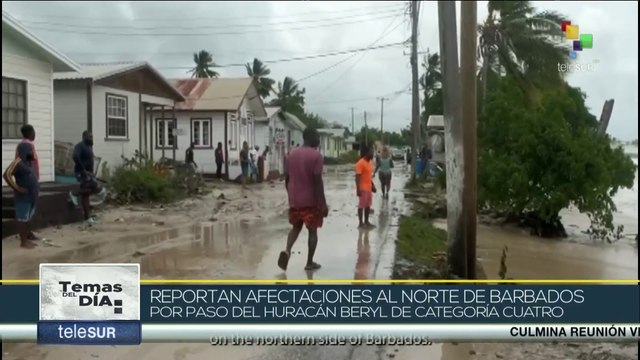 Gobierno reporta afectaciones al norte de barbados por paso del Huracán Beryl
