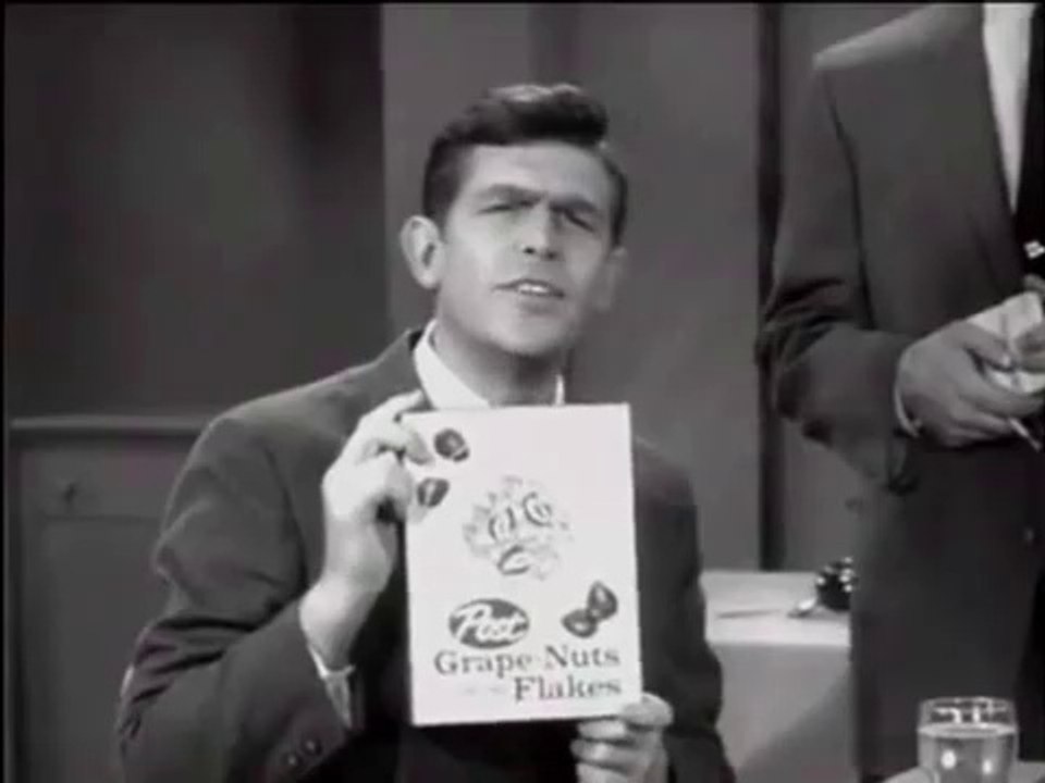 1960s Post cereal TV commercial - Andy Griffith Don Knotts French restaurant