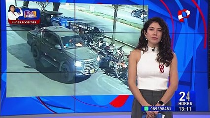 ¡Insólito! delincuentes usan camioneta para cubrir robo de motocicleta en Piura