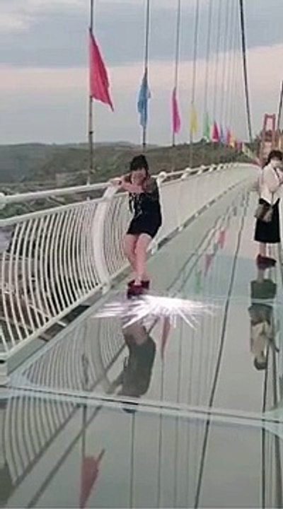 China glass bridge funny video #funnyvideo #sofunny #prank