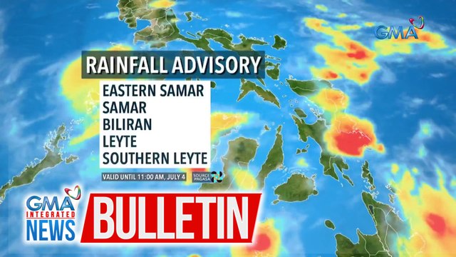 Babala ng pag-ulan, inilabas ng PAGASA para sa halos buong Eastern Visayas | GMA Integrated News Bulletin
