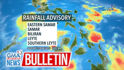 Babala ng pag-ulan, inilabas ng PAGASA para sa halos buong Eastern Visayas | GMA Integrated News Bulletin