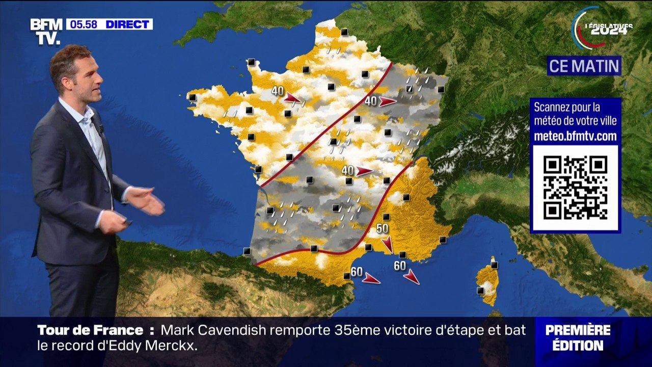 Des perturbations du sud-ouest au nord-est du pays ce jeudi matin mais des éclaircies prévues dans l'après-midi