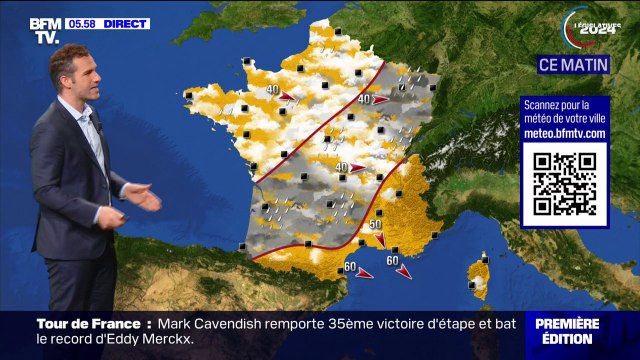 Des perturbations du sud-ouest au nord-est du pays ce jeudi matin mais des éclaircies prévues dans l'après-midi