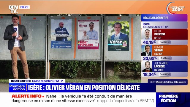 Législatives en Isère: Olivier Véran, qui fait campagne sans étiquette, en ballottage défavorable
