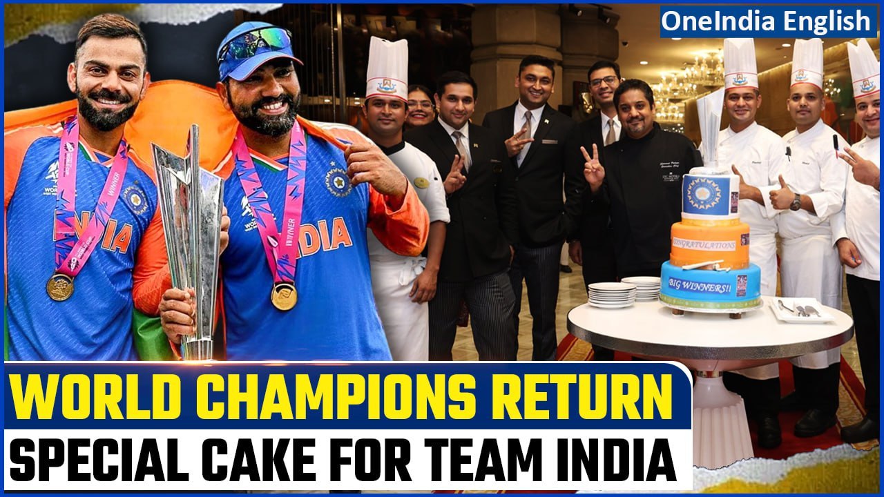 Team India Returns With World Cup: Special Cake At ITC Maurya To Commence the Celebrations| Watch